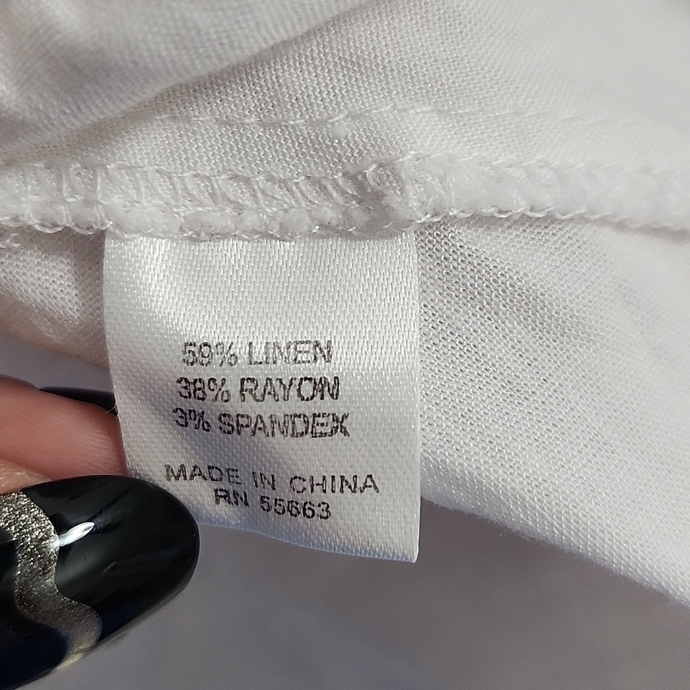 NWT For Cynthia Linen Lagenlook Mixed Media Beachy Dress Size Pet Large - Picture 10 of 14